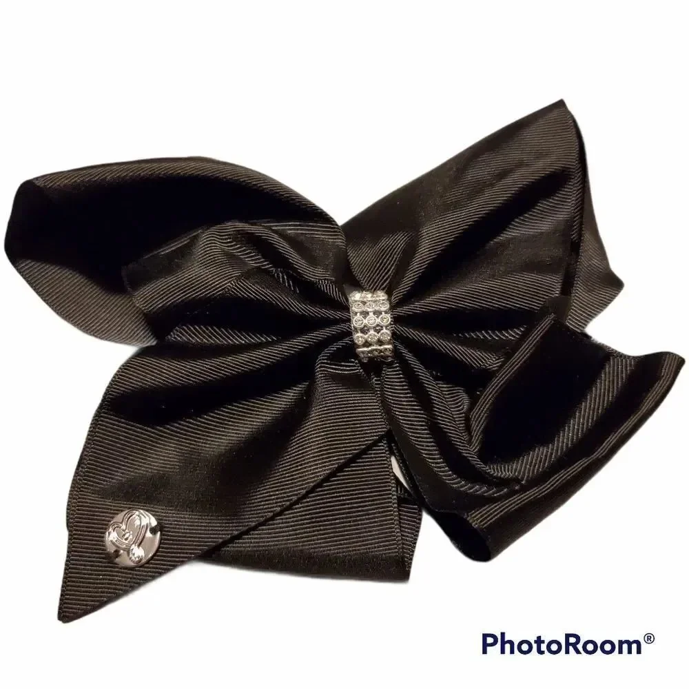 GIRLS Black Rhinestone Hair Bow